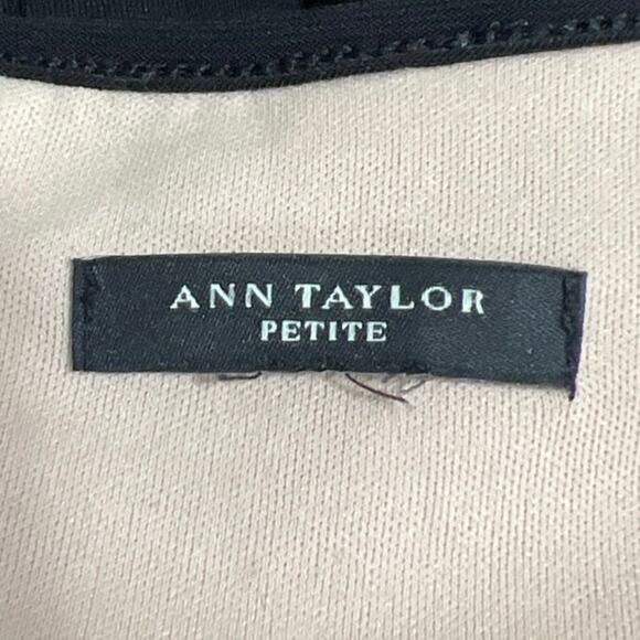 Ann Taylor Tan Black Colorblock Short Sleeve Knee Length Sheath Dress Size S - Picture 4 of 5